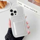 For iPhone 15 Pro Max Metallic Paint Skin Feel Full Coverage Shockproof Phone Case with Card Bag(White) - 1