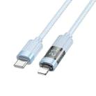 BOROFONE BU46 1.2m PD27W USB-C / Type-C to 8 Pin Basic Charging Data Cable with Display(Blue) - 1