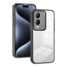 For vivo Y17s 2.5mm Anti-slip Clear Acrylic Hybrid TPU Phone Case(Black) - 1