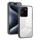 For vivo Y35 4G / Y22 / Y22s 2.5mm Anti-slip Clear Acrylic Hybrid TPU Phone Case(Black) - 1