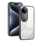 For vivo V40 5G Anti-slip Clear Acrylic Hybrid TPU Phone Case(Black) - 1