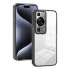 For Huawei P60 2.5mm Anti-slip Clear Acrylic Hybrid TPU Phone Case(Black) - 1