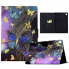 For iPad 10.2 2021 / 2020 / 2019 Voltage Painted Smart Leather Tablet Case(Gold Butterflies) - 1
