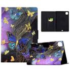 For iPad Pro 11 2022 / 2021 / 2020 Voltage Painted Smart Leather Tablet Case(Gold Butterflies) - 1