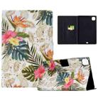 For iPad Air 10.9 2022 / 2020 Voltage Painted Smart Leather Tablet Case(Gold Pineapple) - 1