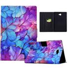 For Samsung Galaxy Tab A 10.1 T580 Voltage Painted Smart Leather Tablet Case(Petals) - 1