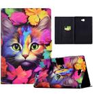 For Samsung Galaxy Tab A 10.1 T580 Voltage Painted Smart Leather Tablet Case(Rose Cat) - 1