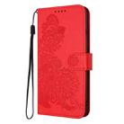 For Sharp Aquos R9 Pro Datura Flower Embossed Flip Leather Phone Case(Red) - 3