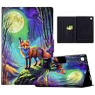 For Samsung Galaxy Tab A9 Electric Pressed Painted Leather Tablet Case(Moonlight Fox) - 1