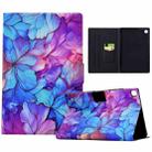 For Samsung Galaxy Tab A7 Lite T220 Voltage Painted Leather Tablet Case(Petals) - 1