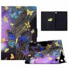 For Amazon Kindle Fire HD10 2021/2023 Electric Pressed Painted Smart Leather Tablet Case(Gold Butterflies) - 1