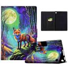 For Amazon Kindle Fire HD10 2021/2023 Electric Pressed Painted Smart Leather Tablet Case(Moonlight Fox) - 1