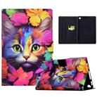 For Amazon Kindle Fire HD8 2020/2022 Electric Pressed Painted Smart Leather Tablet Case(Rose Cat) - 1