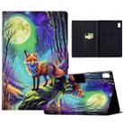 For Lenovo Tab M9 Electric Pressed Painted Smart Leather Tablet Case(Moonlight Fox) - 1