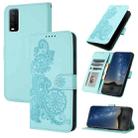 For vivo Y20a/Y20g/Y12a Datura Flower Embossed Flip Leather Phone Case(Light blue) - 1