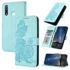 For vivo Y19/U3/Y5s/Z5i/U20 Datura Flower Embossed Flip Leather Phone Case(Light blue) - 1