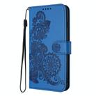 For vivo iQOO Z9s / V40e India Datura Flower Embossed Flip Leather Phone Case(Blue) - 3