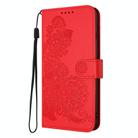 For vivo iQOO Z9s / V40e India Datura Flower Embossed Flip Leather Phone Case(Red) - 3