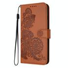 For vivo iQOO Z9s / V40e India Datura Flower Embossed Flip Leather Phone Case(Brown) - 3