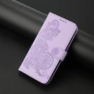 For vivo iQOO Z9s / V40e India Datura Flower Embossed Flip Leather Phone Case(Purple) - 2