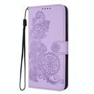 For vivo iQOO Z9s / V40e India Datura Flower Embossed Flip Leather Phone Case(Purple) - 3