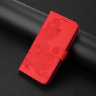 For vivo iQOO Z9s Pro / T3 Pro 5G India Datura Flower Embossed Flip Leather Phone Case(Red) - 2