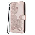 For vivo iQOO Z9s Pro / T3 Pro 5G India Datura Flower Embossed Flip Leather Phone Case(Rose Gold) - 3