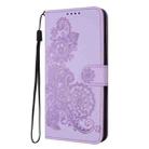 For vivo iQOO Z9s Pro / T3 Pro 5G India Datura Flower Embossed Flip Leather Phone Case(Purple) - 3