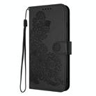 For vivo iQOO Z9s Pro / T3 Pro 5G India Datura Flower Embossed Flip Leather Phone Case(Black) - 3