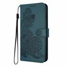 For vivo iQOO Z9s Pro / T3 Pro 5G India Datura Flower Embossed Flip Leather Phone Case(Dark Green) - 3