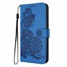 For vivo Y300 / vivo V40 Lite 4G / 5G IDN Datura Flower Embossed Flip Leather Phone Case(Blue) - 3