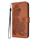 For vivo V21 4G / 5G / V21s Datura Flower Embossed Flip Leather Phone Case(Brown) - 3