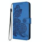 For vivo V21e 4G / Y73 2021 Datura Flower Embossed Flip Leather Phone Case(Blue) - 3