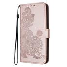 For vivo V21e 4G / Y73 2021 Datura Flower Embossed Flip Leather Phone Case(Rose Gold) - 3