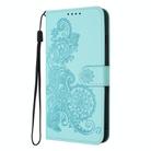 For vivo V30e Datura Flower Embossed Flip Leather Phone Case(Light blue) - 3