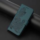 For vivo V30e Datura Flower Embossed Flip Leather Phone Case(Dark Green) - 2
