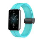 For Honor Band 9 Magnetic Folding Black Buckle Silicone Watch Band(Teal) - 1
