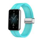 For Honor Band 9 Magnetic Folding Silver Buckle Silicone Watch Band(Teal) - 1