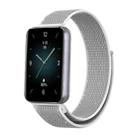 For Honor Band 9 Woven Nylon Loop Watch Band(Grey White) - 1