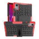 For Lenovo Tab M11/ Xiaoxin Pad 11 2024 Tire Texture TPU Hybrid PC Tablet Case with Holder(Red) - 1