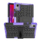 For Lenovo Tab M11/ Xiaoxin Pad 11 2024 Tire Texture TPU Hybrid PC Tablet Case with Holder(Purple) - 1