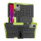 For Lenovo Tab M11/ Xiaoxin Pad 11 2024 Tire Texture TPU Hybrid PC Tablet Case with Holder(Green) - 1