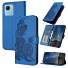 For Realme C30 4G/Narzo 50i Prime/C30s Datura Flower Embossed Flip Leather Phone Case(Blue) - 1