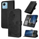 For Realme C30 4G/Narzo 50i Prime/C30s Datura Flower Embossed Flip Leather Phone Case(Black) - 1