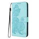 For Realme C63 / C61 Global Datura Flower Embossed Flip Leather Phone Case(Light Blue) - 3