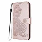 For Realme C63 / C61 Global Datura Flower Embossed Flip Leather Phone Case(Rose Gold) - 3