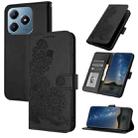 For Realme C63 / C61 Global Datura Flower Embossed Flip Leather Phone Case(Black) - 1