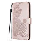 For Realme 13 Pro / 13 Pro+ Global Datura Flower Embossed Flip Leather Phone Case(Rose Gold) - 3