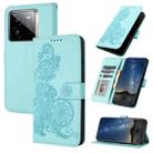 For Realme GT7 Pro Datura Flower Embossed Flip Leather Phone Case(Light Blue) - 1