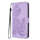 For Realme 10 Pro+ Datura Flower Embossed Flip Leather Phone Case(Purple) - 3